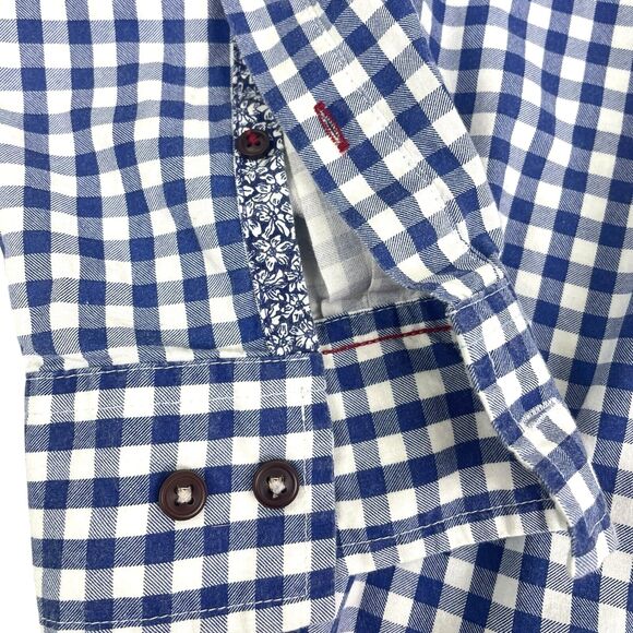 International Report Designed for Fun Blue Gingham Button Shirt Floral Accent L - Picture 5 of 12